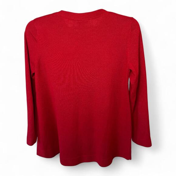 J. Jill Red Cotton Blend Crewneck Sweater – Size Small Petite - Picture 2 of 6